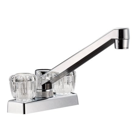 DURA FAUCET TWO HANDLE 4" KITCHEN/BAR FAUCET W/CLEAR ACYRLIC KNOBS - CHROME POLISH DF-PK640A-CP